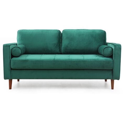 Canapé 2 places velours vert Romuza 175cm