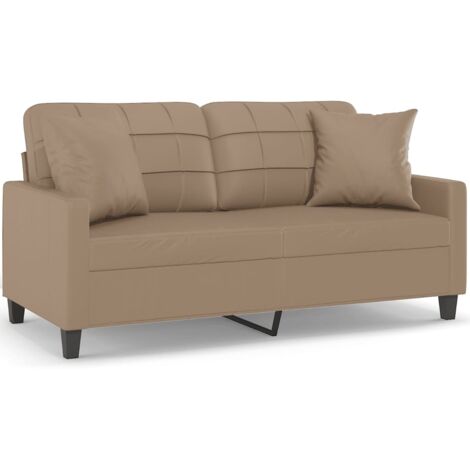 Canapé 2 places，Sofa pour Salon，Banquette avec oreillers cappuccino 140 cm similicuir CFW715529