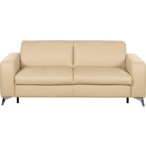 Canapé 3 places convertible en cuir italien de luxe ALVINE, beige