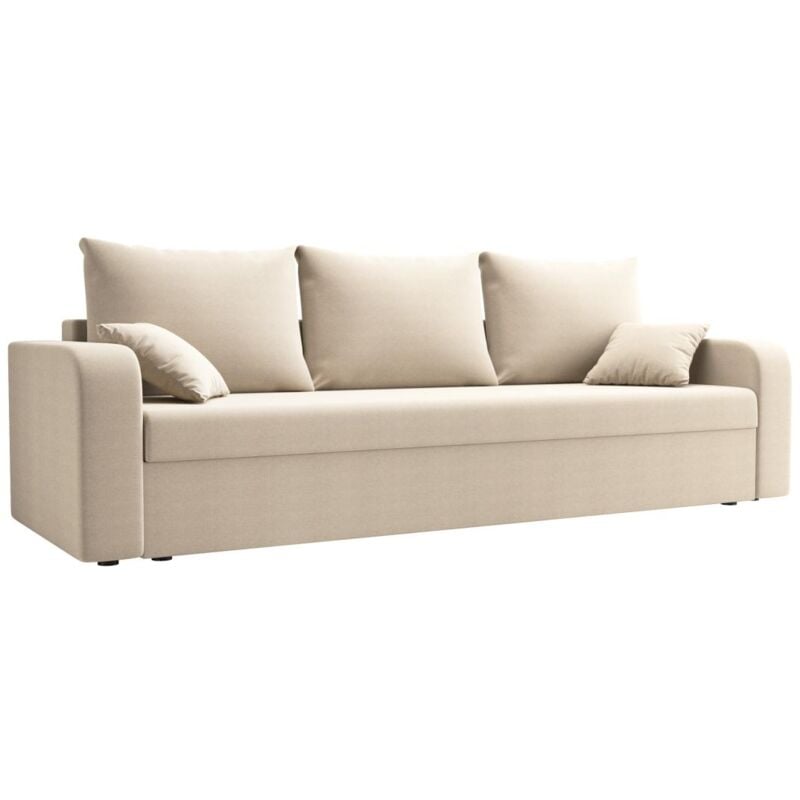 Canapé 3 places convertible en tissu beige ONABIA