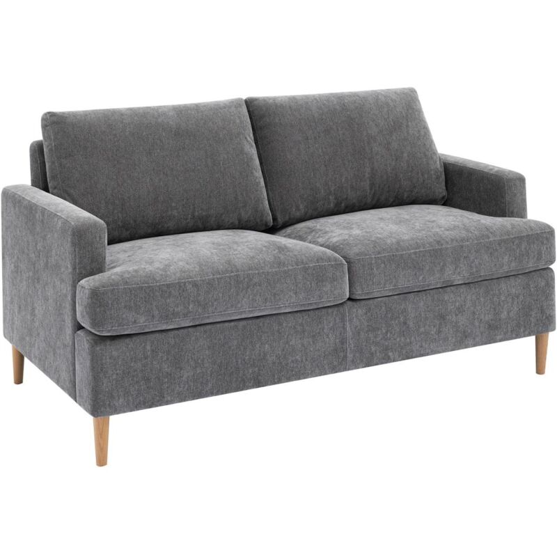 Vente-unique - Canapé 3 places convertible en tissu gris copona