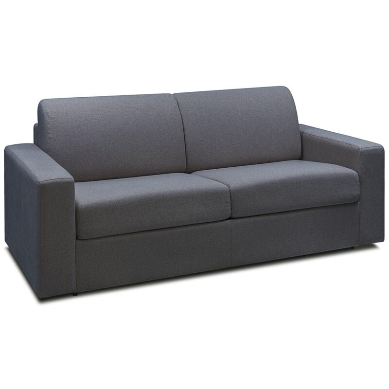 Vente-unique - Canapé 3 places convertible express en tissu gris anthracite coglio