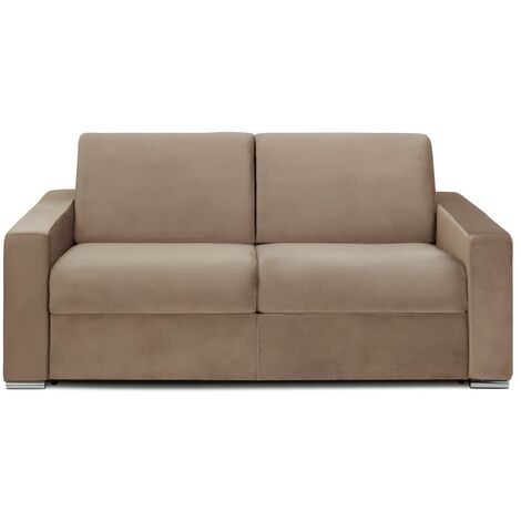 Canapé convertible 2p tissu gris chiné couchage 140x190 cm - VIGO