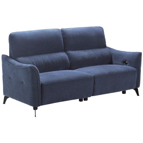 Canapé 3 Places Electrique Tissu Waterproof Bleu - BURGOS