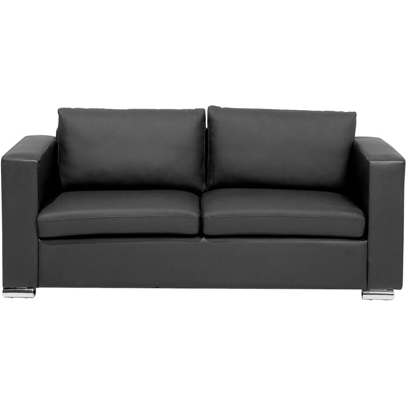 Canapé 3 places en cuir noir HELSINKI