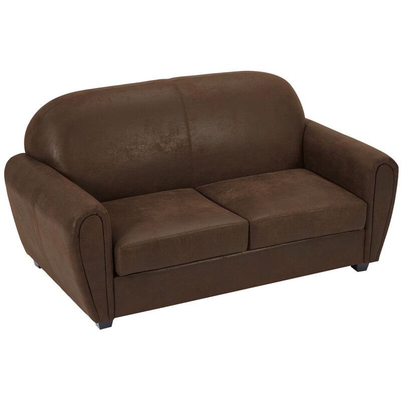 Vente-unique - Canapé 3 places en microfibre aspect cuir vieilli club victory iii