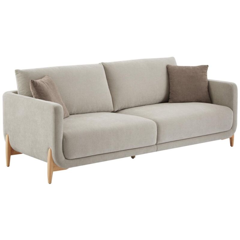 Vente-unique - Canapé 3 places en tissu beige dormati