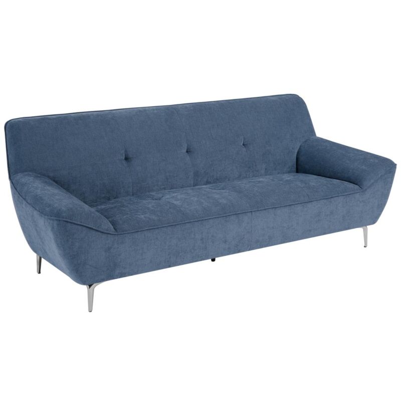 Vente-unique - Canapé 3 places en tissu bleu pavulia