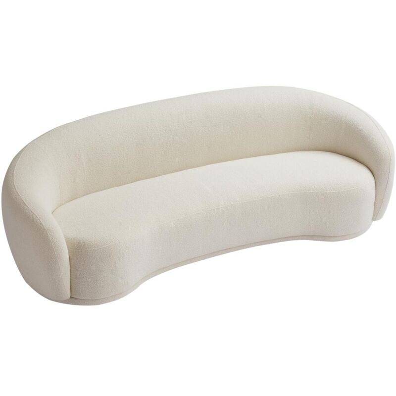 Pascal Morabito - Canapé 3 places en tissu bouclette blanc ivoire bovana de