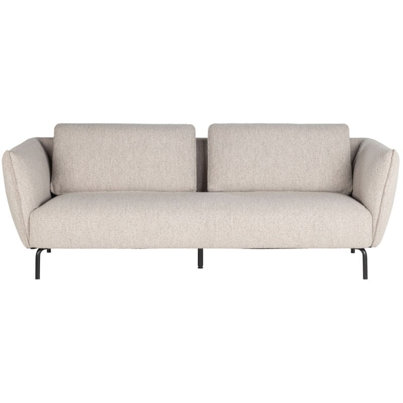 Drawer - Canapé 3 places en tissu bouclette - Beige - Melrose