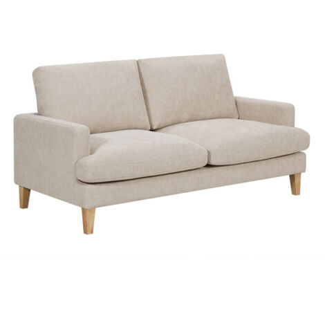 Canapé 3 Places en Tissu "Roscoe" 173cm Beige & Naturel