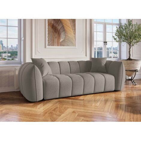 Canapé 3 places en tissu taupe ALISSA