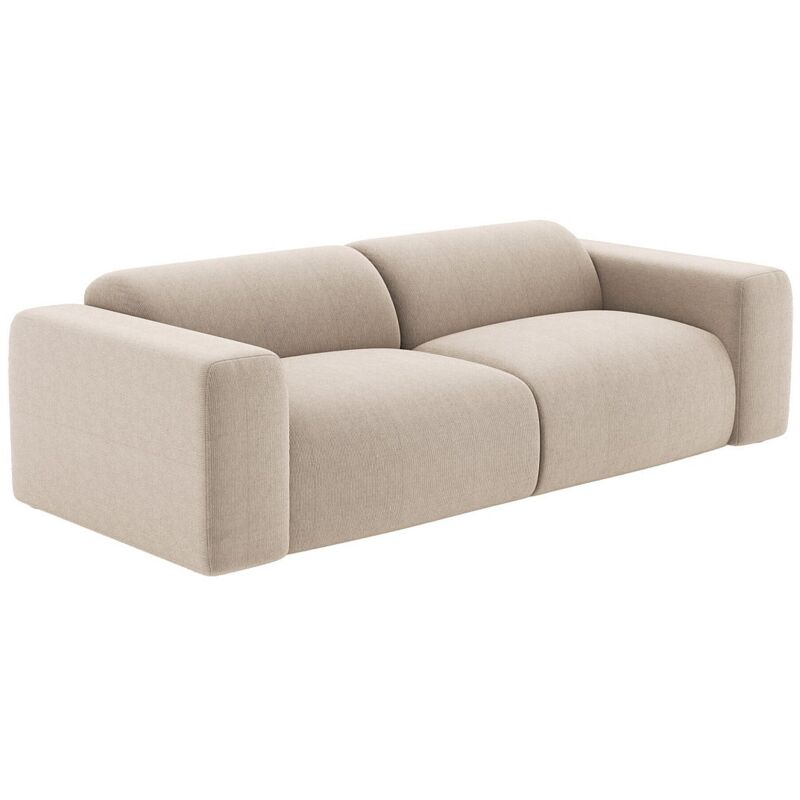 Vente-unique - Canapé 3 places en tissu texturé beige pogni de Maison Céphy