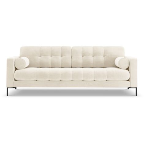 Canapé 3 places en velours beige clair