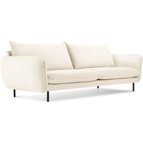 Canapé 3 places en velours beige clair