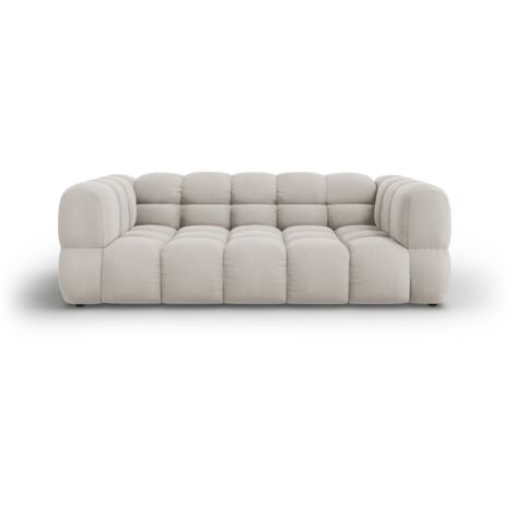 Canapé 3 places en velours beige clair