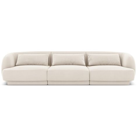 Canapé 3 places en velours beige clair