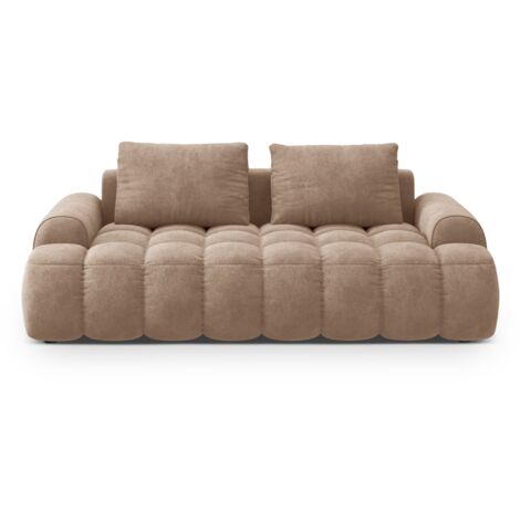 Canapé 3 places en velours beige foncé