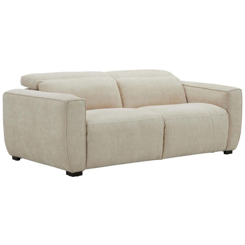 Vente-unique - Canapé 3 places relax électrique en tissu beige lagundi