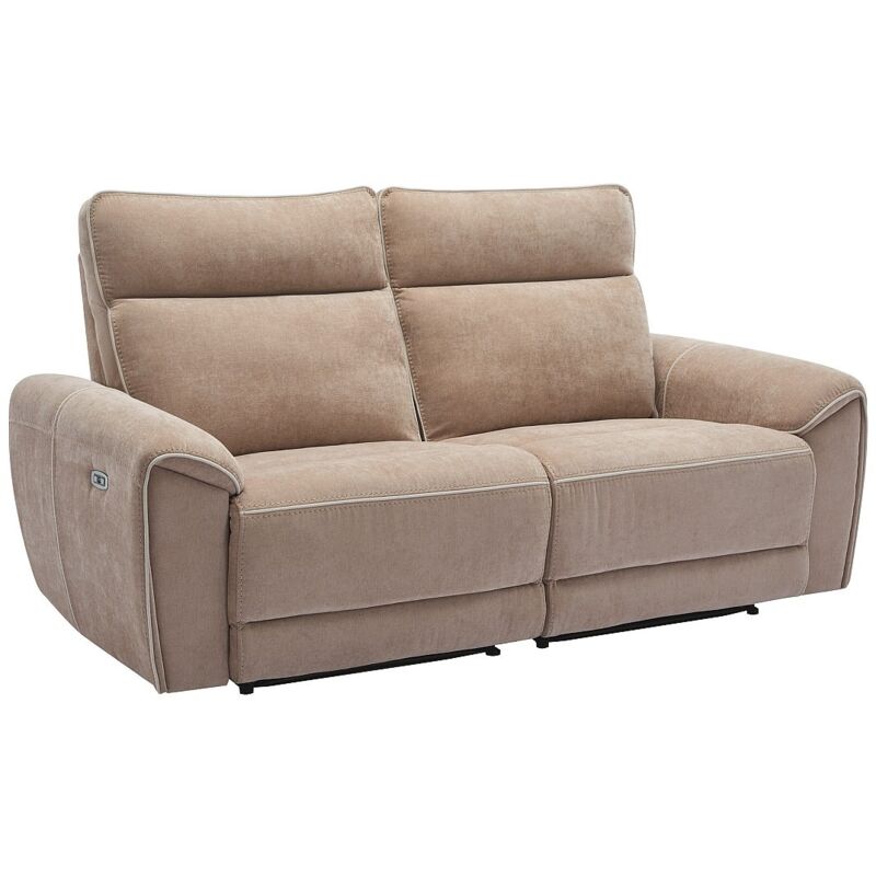 Vente-unique - Canapé 3 places relax électrique en tissu taupe djaralo