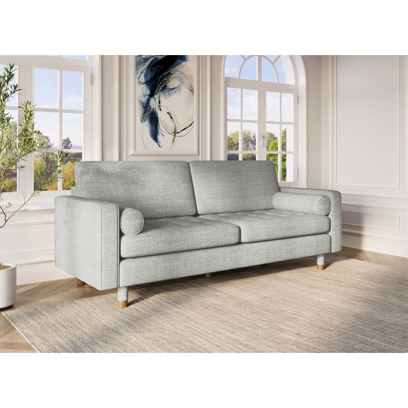 Deco In Paris - salambo - Canapé 3 places scandinave en tissu gris salambo