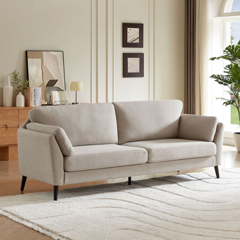 Sicaan - Canapé 3 places scandinave maja tissu beige