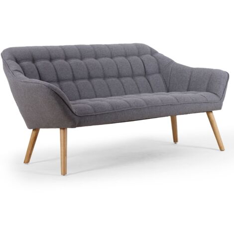Canapé 3 places Scandinave Zentao Tissu Gris Clair