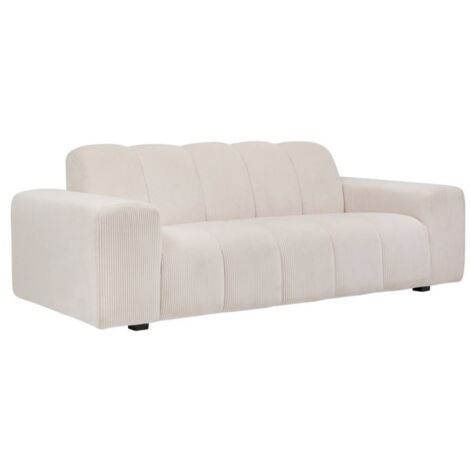 Canapé 3 places Sofa Fauteuil coloris ivoire - Longueur 212 x Profondeur 97 x Hauteur 76 cm