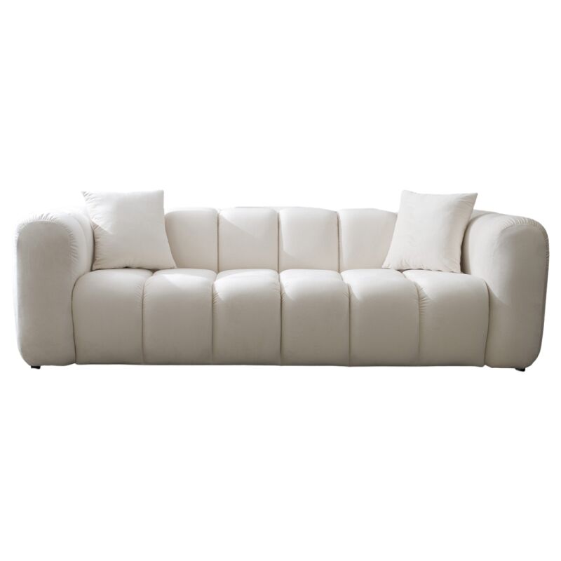 Canapé 3 places velours beige Cleo