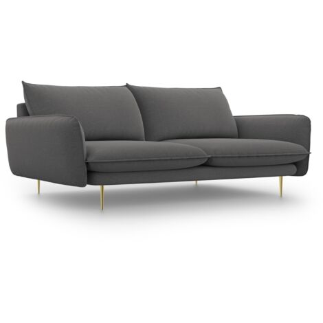 Canapé 4 places en tissu structurel gris foncé