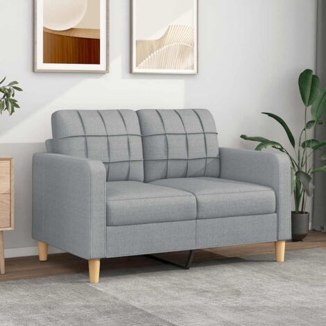 Canapé à 2 places, Banquette Sofa de Salon, Canapé droit Gris clair 120 cm Tissu KEF752469 DESIGN IN