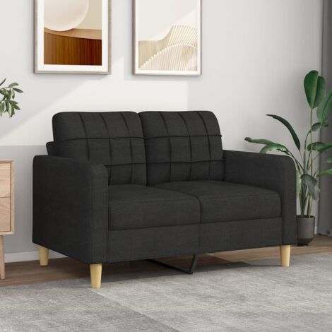 Canapé à 2 places, Banquette Sofa de Salon, Canapé droit Noir 120 cm Tissu KEF743988 DESIGN IN