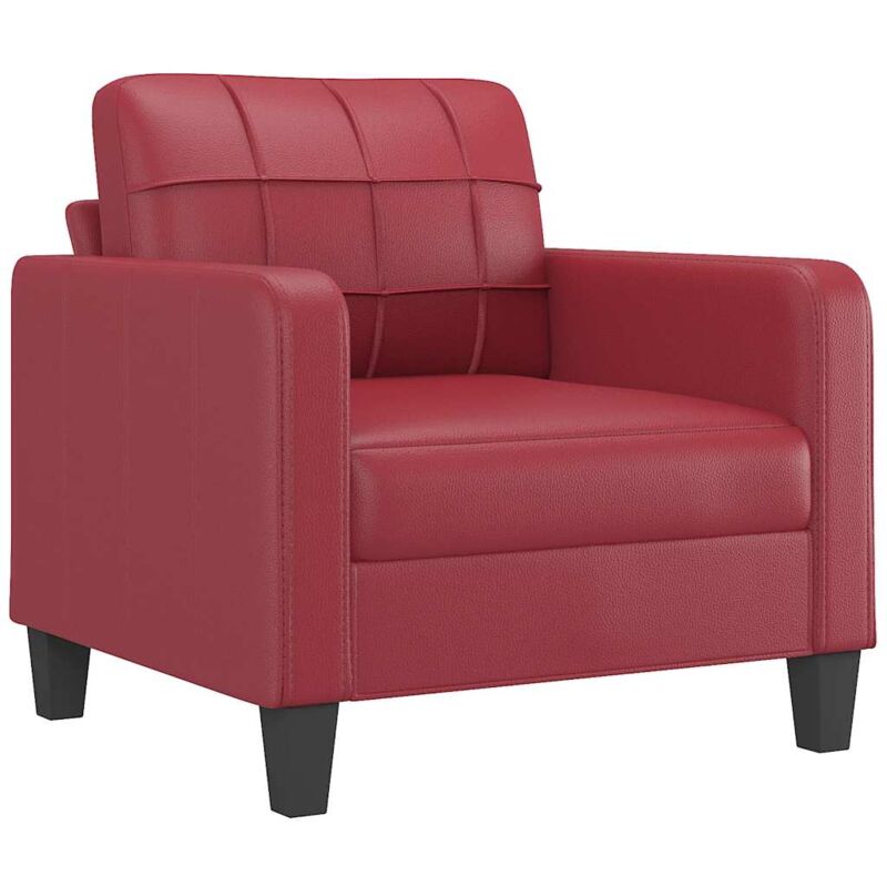 vidaXL Fauteuil Rouge bordeaux 60 cm Similicuir