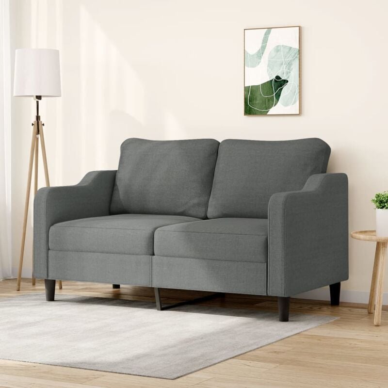 Vidaxl - Canapé à 2 places Gris foncé 140 cm Tissu