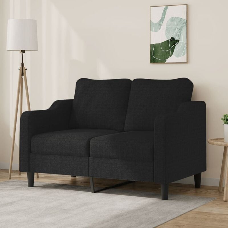 Vidaxl - Canapé à 2 places Noir 120 cm Tissu
