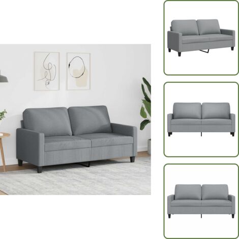Canapé à 2 places Gris clair 140 cm Tissu - Canapé Deux Places - Canapé Gris - Canapé Tissu - Canapé Moderne - Canapé Design