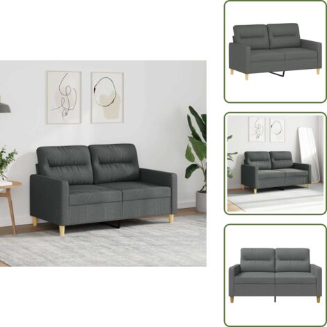 Canapé à 2 places Gris foncé 120 cm Tissu - Canapé Deux Places - Canapé Gris - Canapé Tissu - Canapé Moderne - Canapé Design