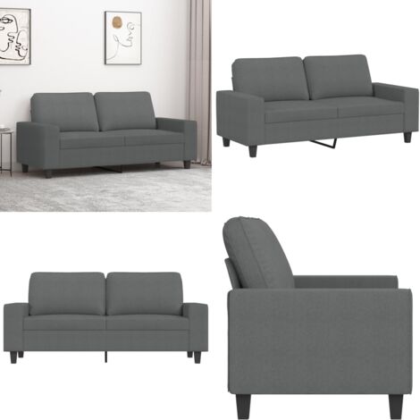 Canapé à 2 places Gris foncé 140 cm Tissu - Canapé Deux Places - Canapé Gris - Canapé Tissu - Canapé Moderne - Canapé Design - Home & Living