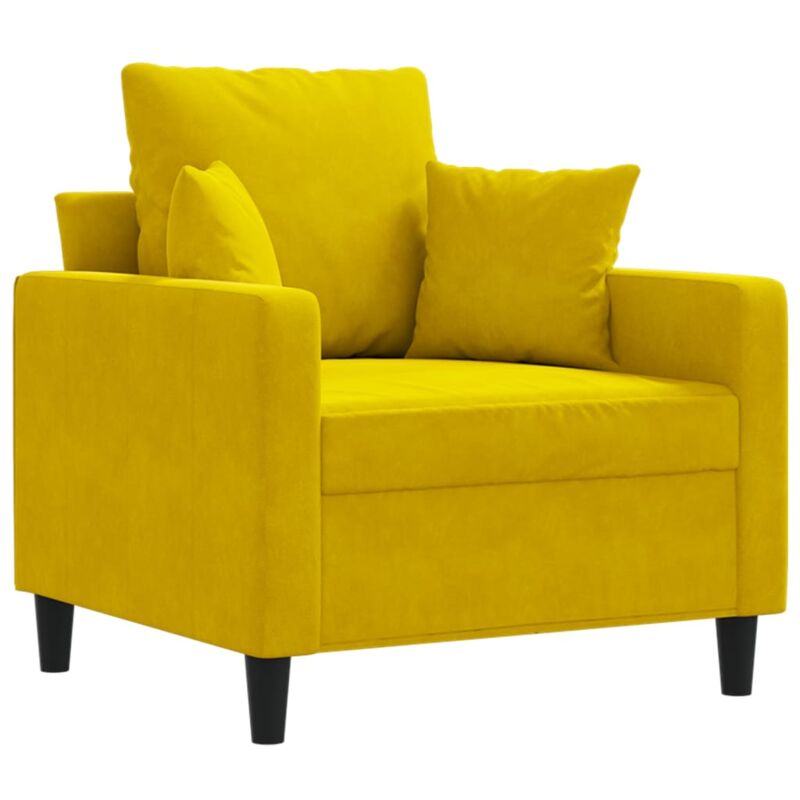 Vidaxl - Fauteuil Jaune 60 cm Velours