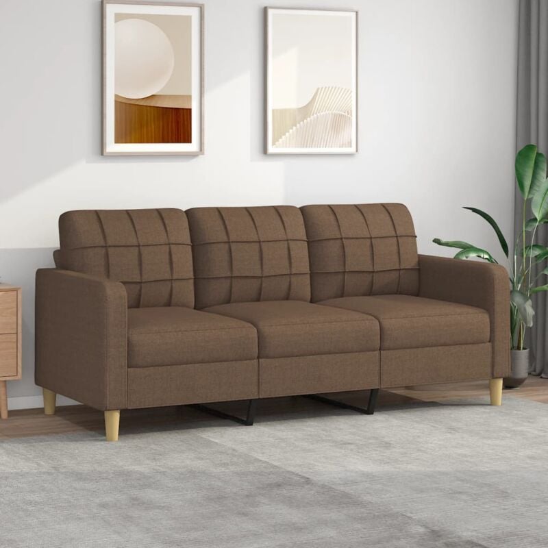 Vidaxl - Canapé à 3 places Marron 180 cm Tissu