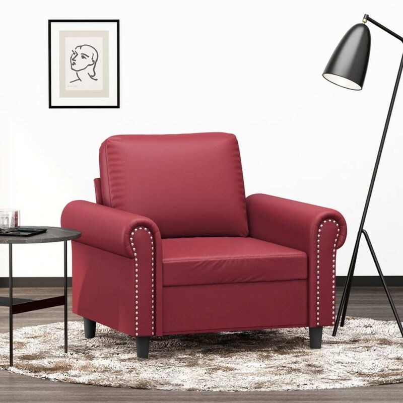Vidaxl - Fauteuil Rouge bordeaux 60 cm Similicuir