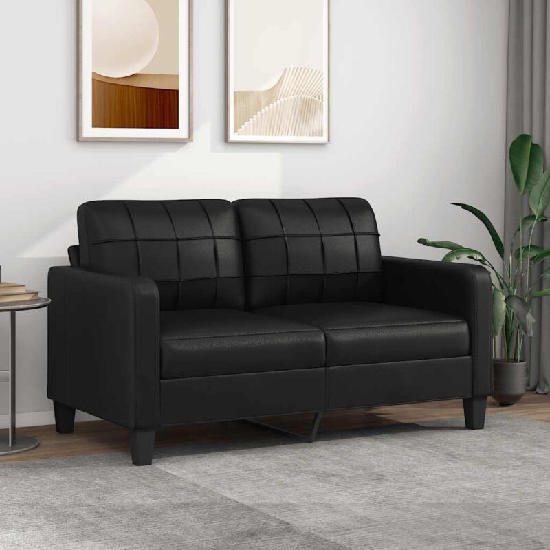vidaXL Canapé à 2 places Noir 140 cm Similicuir