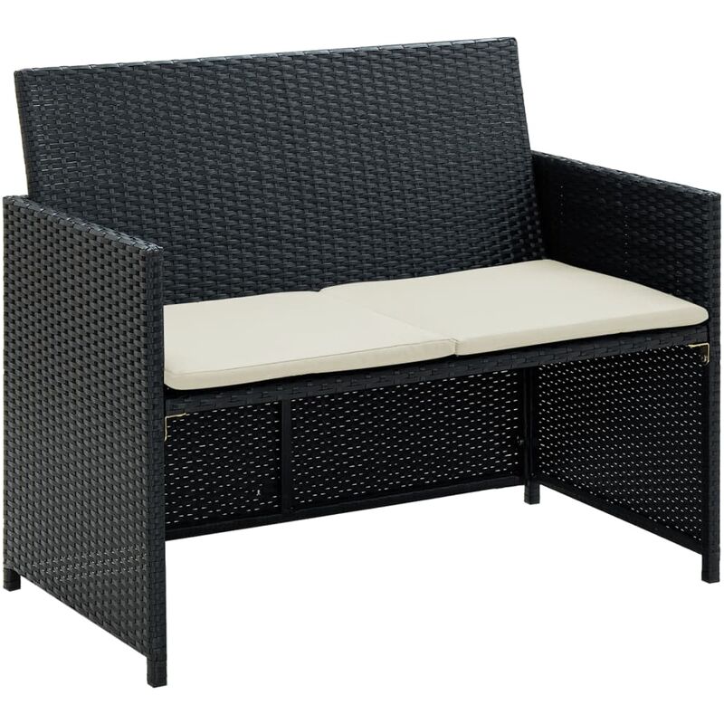 Canapé extérieur avec design élégant et minimal avec différentes couleurs coussins couleur : Noir