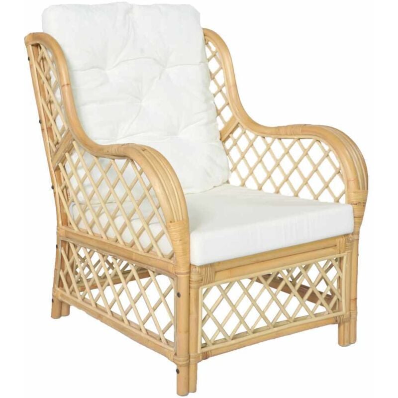 Vidaxl - Canapé avec coussin Rotin naturel et lin