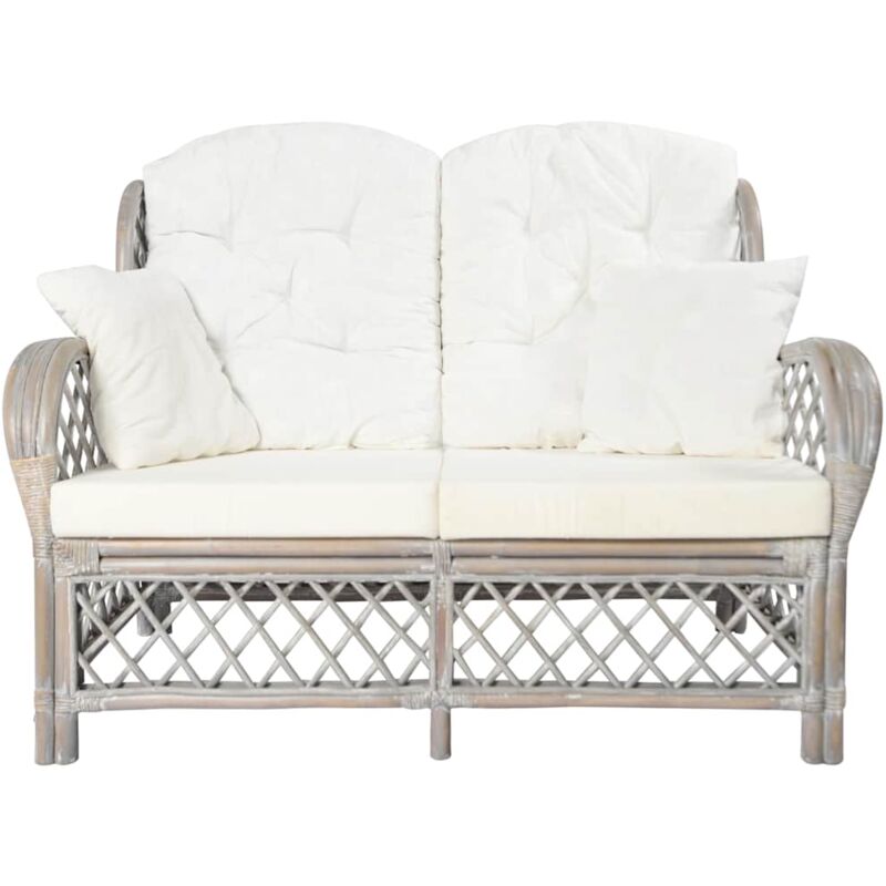 Vidaxl - Canapé à 2 places Gris Rotin