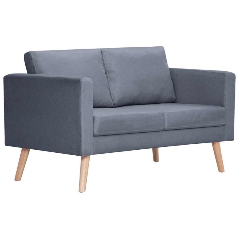 Vidaxl - Canapé à 2 places Tissu Gris foncé