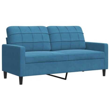 Canapé à 2 places,Sofa pour Salon,Banquette Bleu 140 cm Velours CFW509721