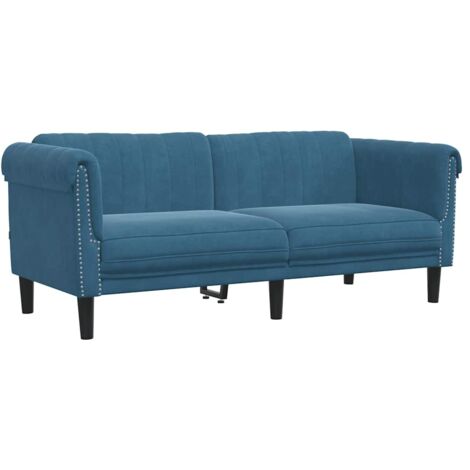 Canapé à 2 places,Sofa pour Salon,Banquette bleu velours CFW691416