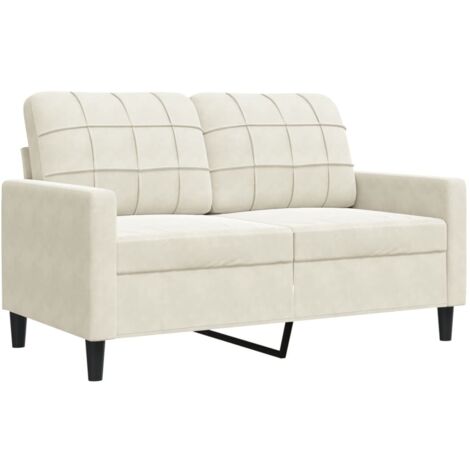 Canapé à 2 places,Sofa pour Salon,Banquette Crème 120 cm Velours CFW359001