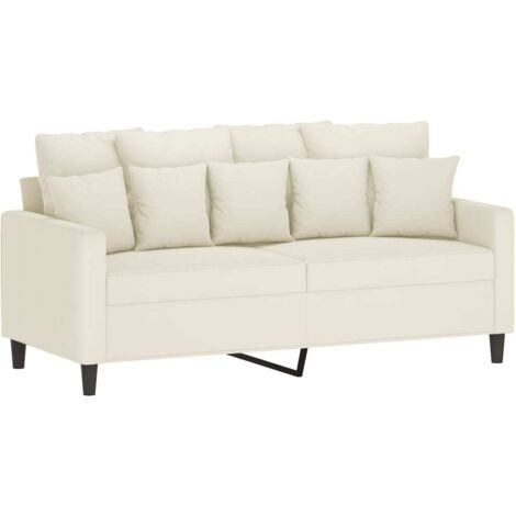 Canapé à 2 places,Sofa pour Salon,Banquette Crème 140 cm Velours CFW149941